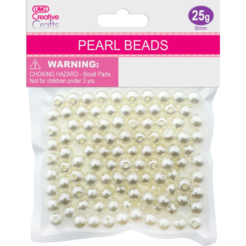 PEARL BEADS 8MM IVORY 25G