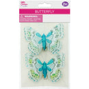 BUTTERFLY CLIP EMB BLUE 2PC 8CM