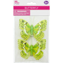 BUTTERFLY CLIP EMB GREEN 2PC 8CM