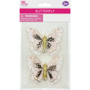 BUTTERFLY CLIP EMB GOLD 2PC 8CM