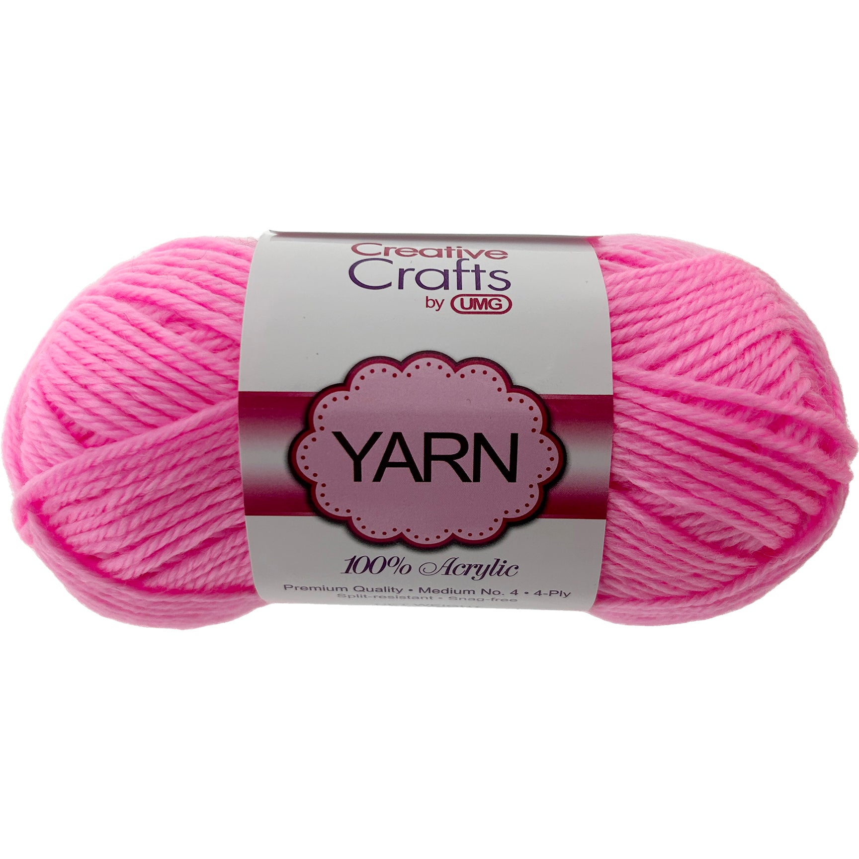 YARN, ACRYLIC (PINK) 2OZ #4 MD 4-STRAND