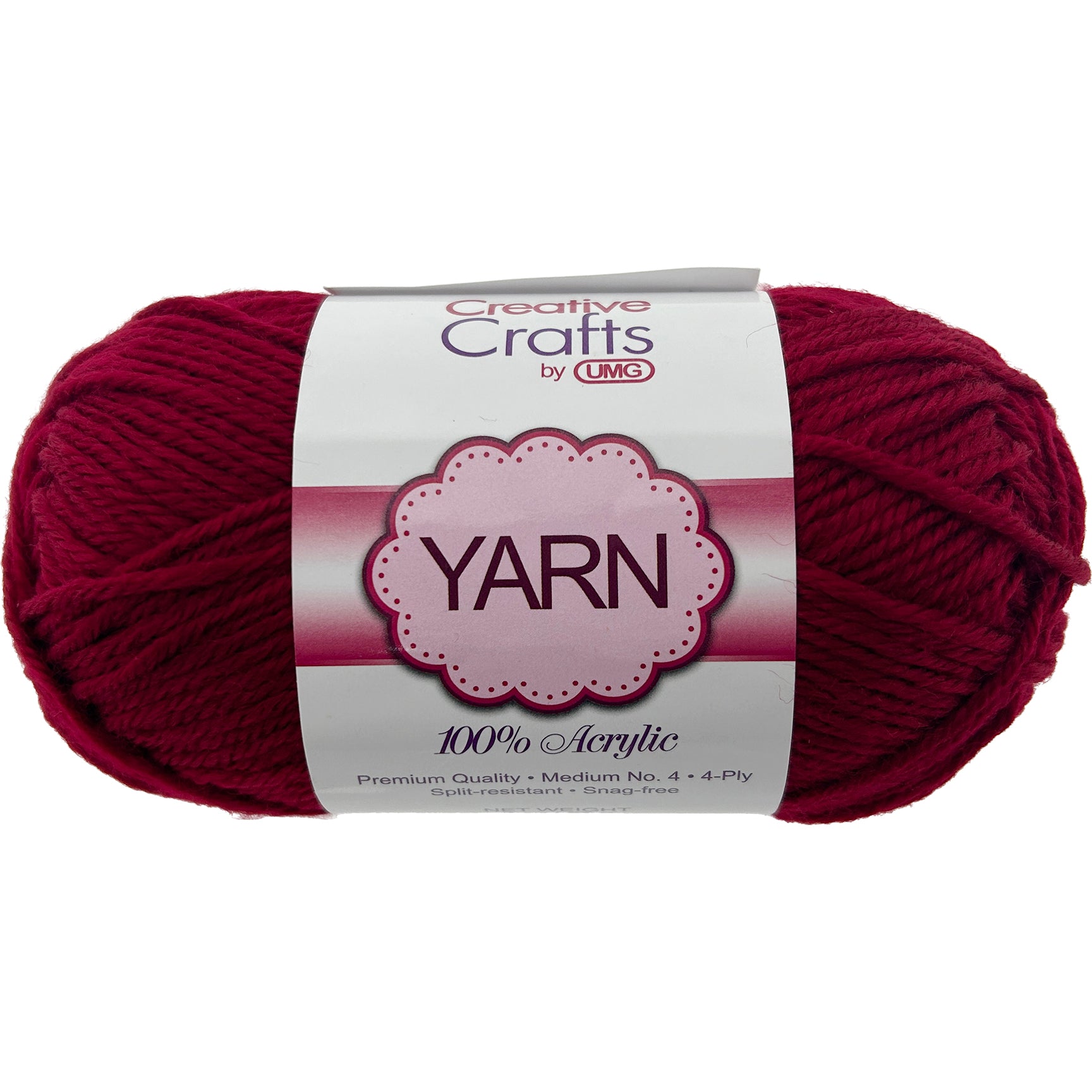 YARN, ACRYLIC (WINE) 2OZ #4 MD 4-STRAND