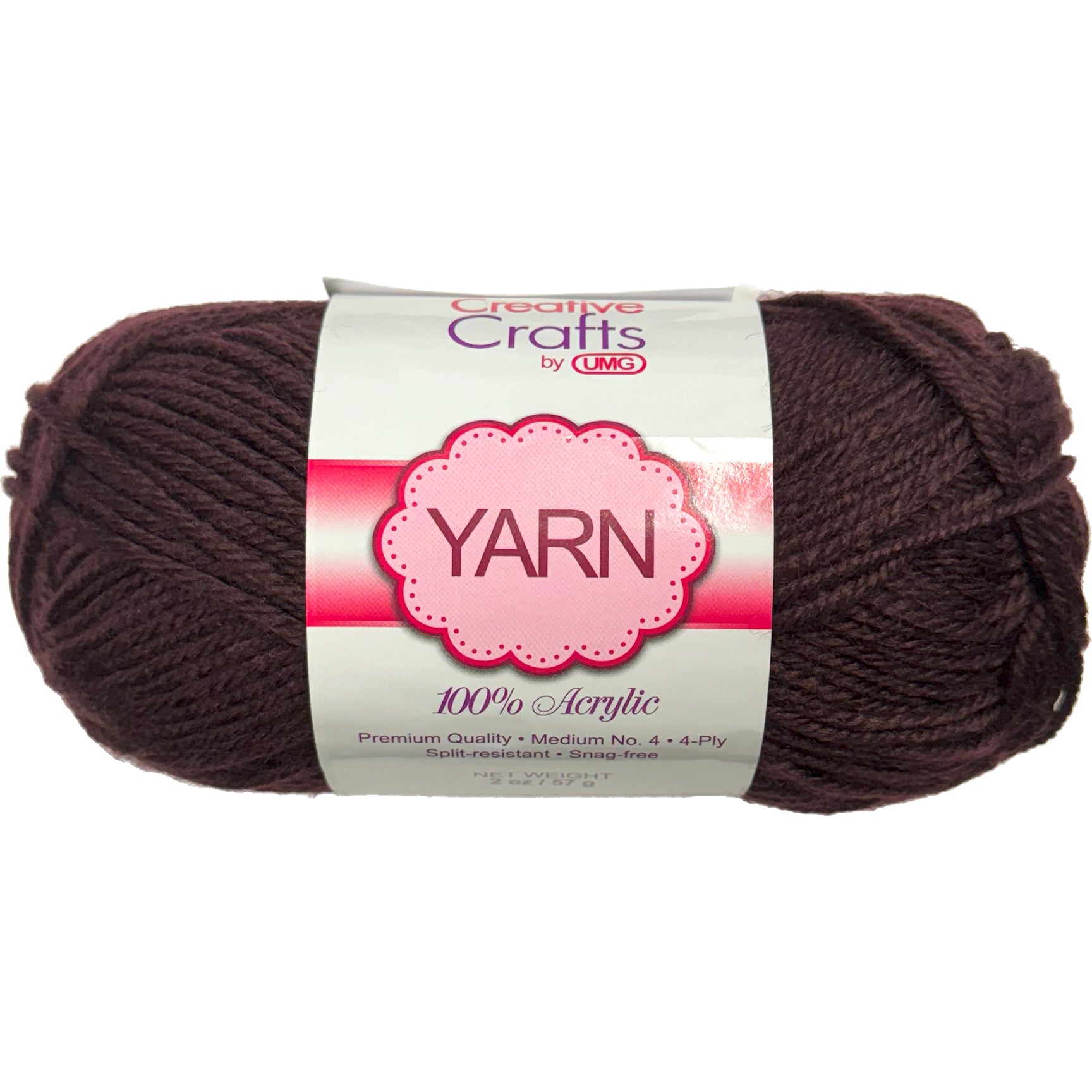 YARN, ACRYLIC (COFFEE) 2OZ #4 MD 4-STRAND