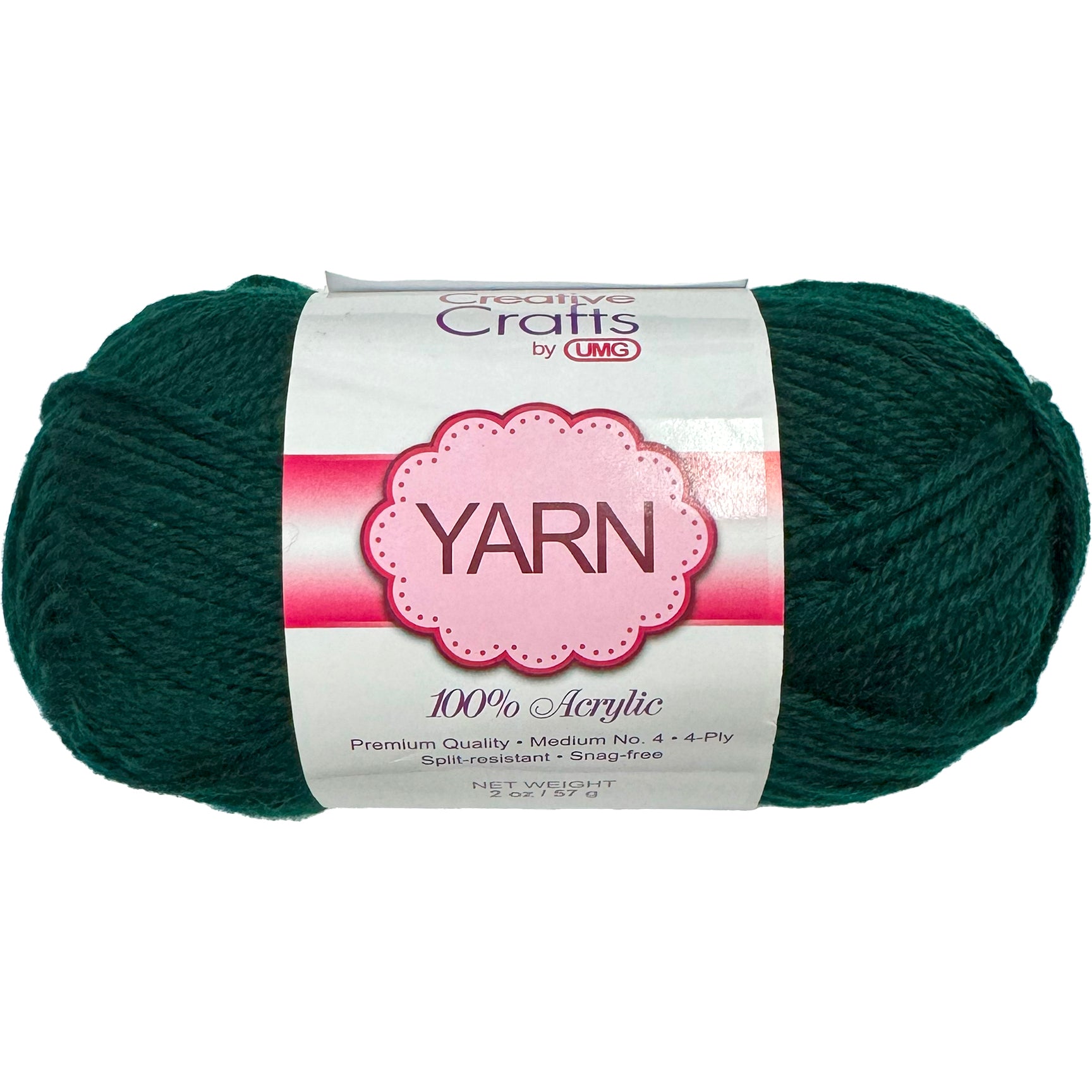 YARN, ACRYLIC (FOREST GREEN) 2OZ #4 MD 4-STRAND