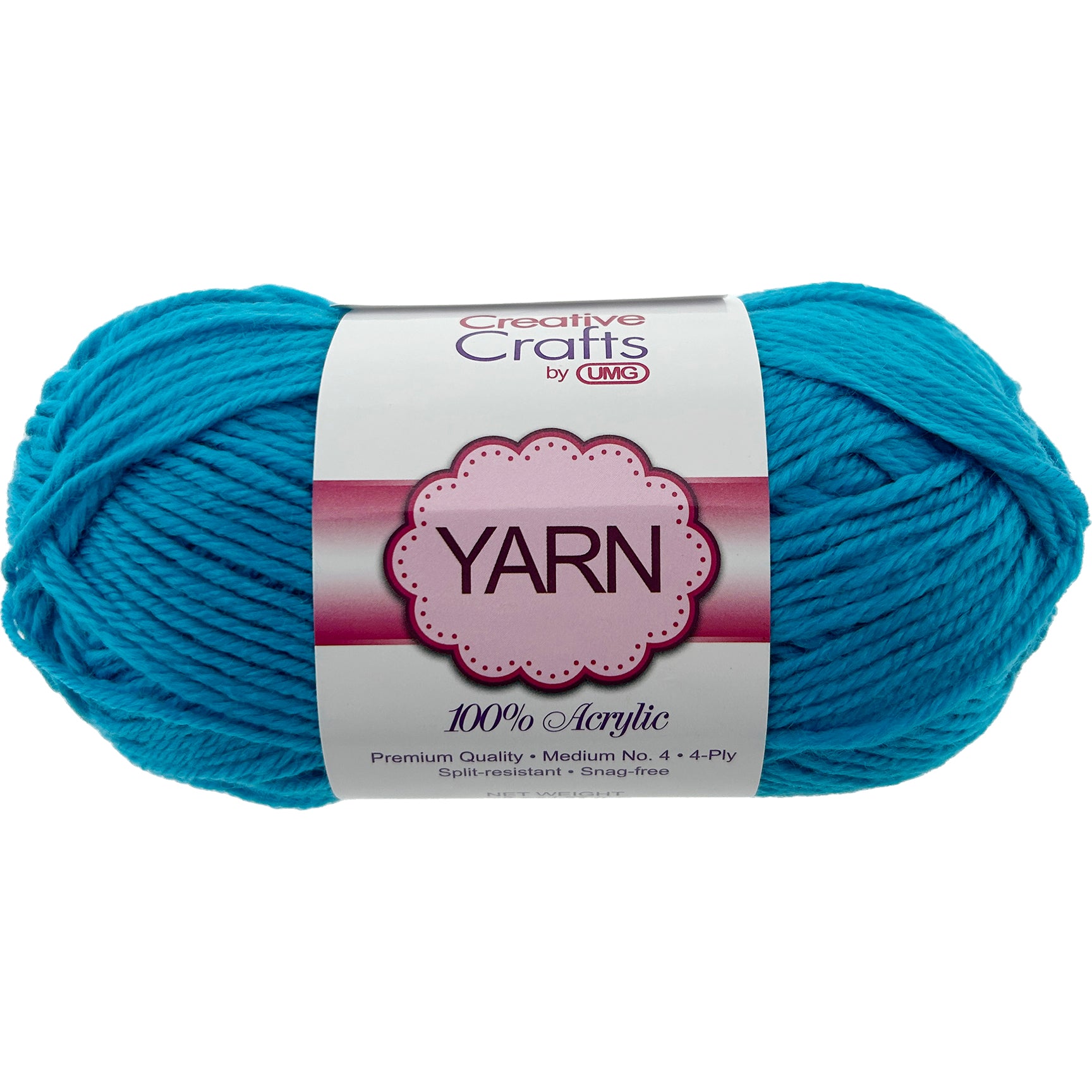 YARN, ACRYLIC (TURQUOISE) 2OZ #4 MD 4-STRAND