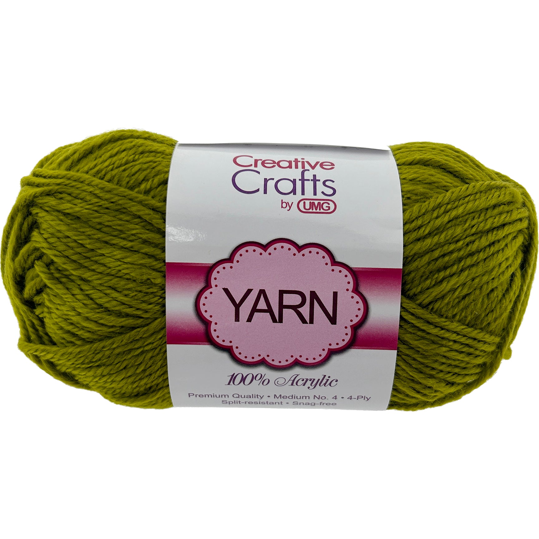 YARN, ACRYLIC (OLIVE GREEN) 2OZ #4 MD 4-STRAND