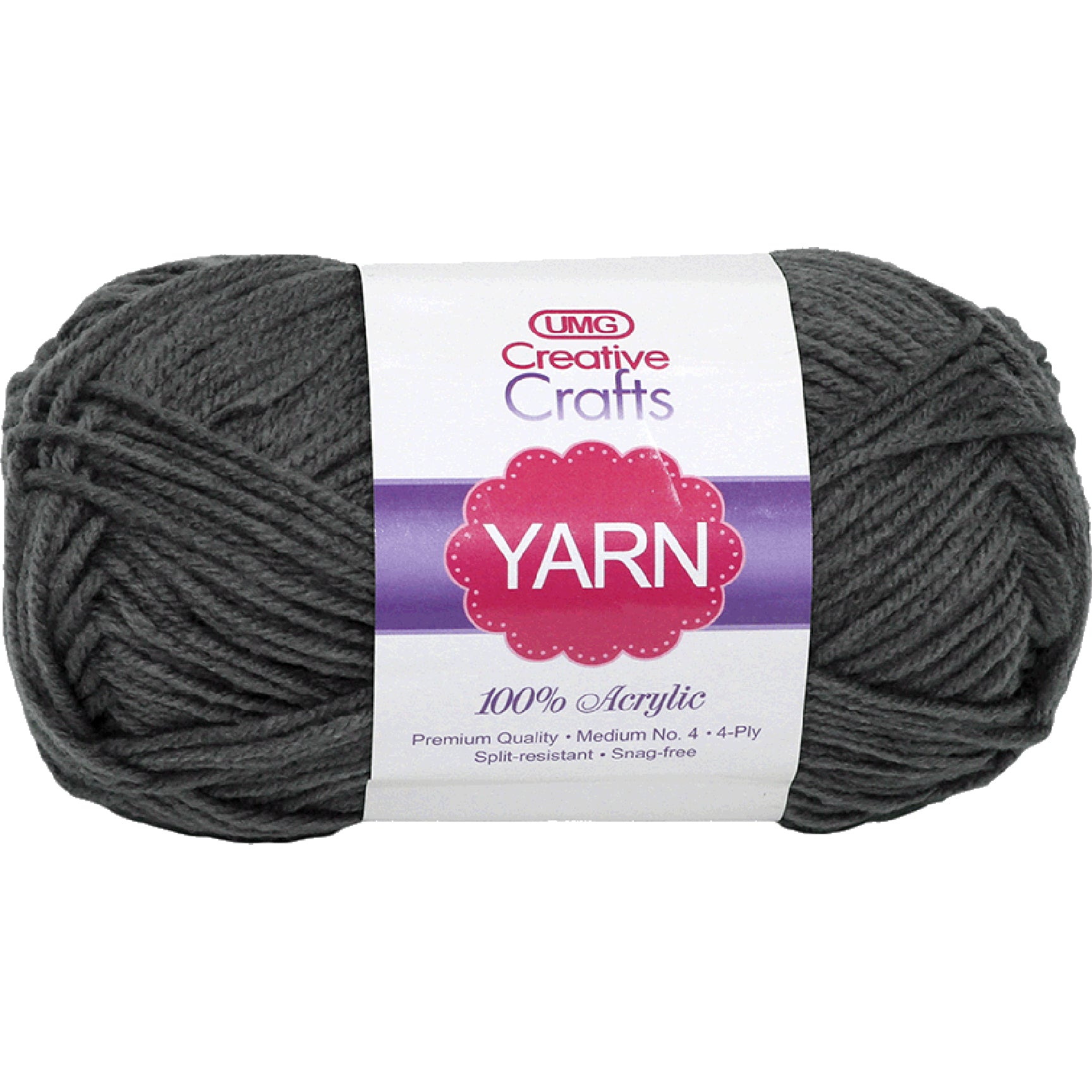 YARN, ACRYLIC (DK GREY) 2OZ #4 MD 4-STRAND