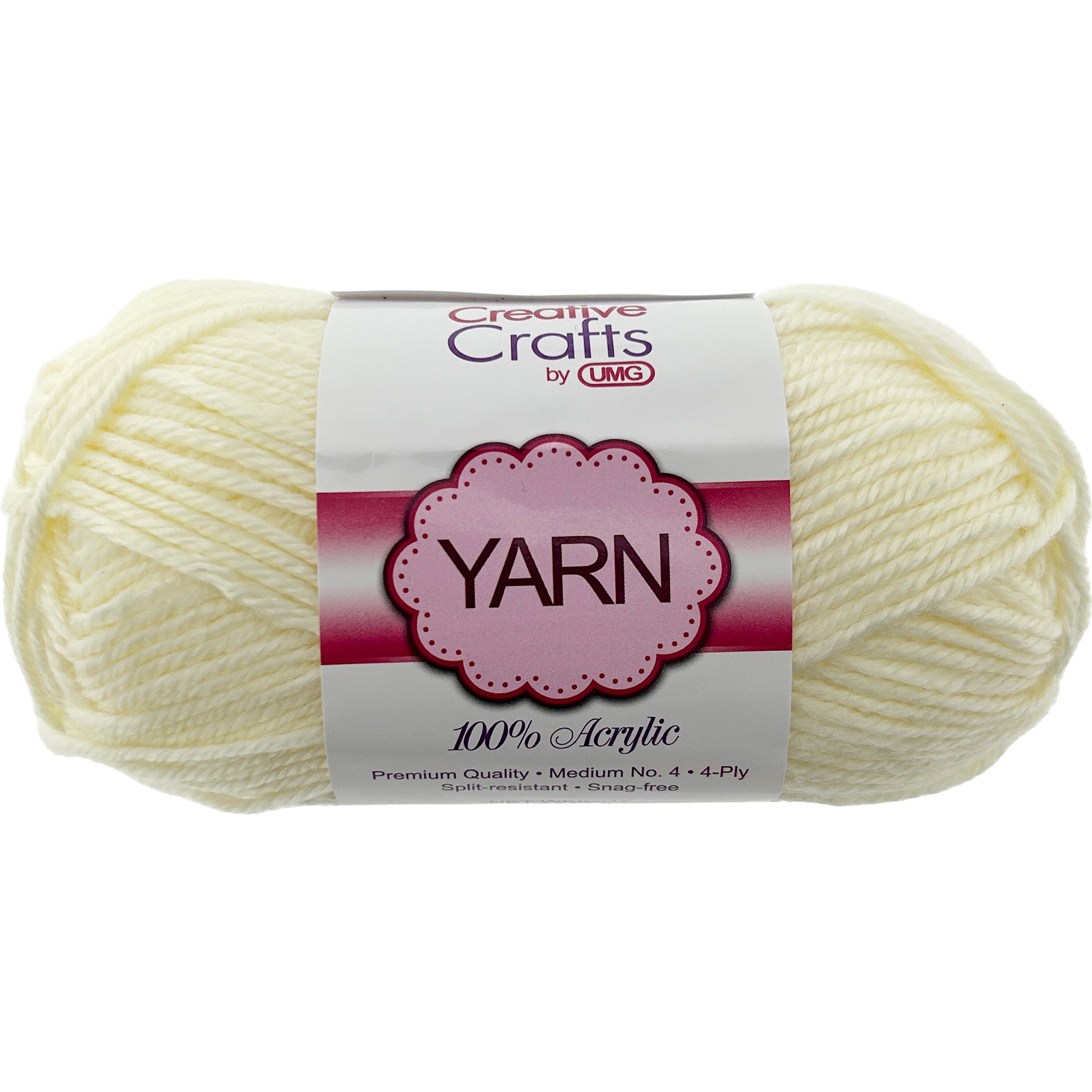 YARN, ACRYLIC (IVORY) 2OZ #4 MD 4-STRAND