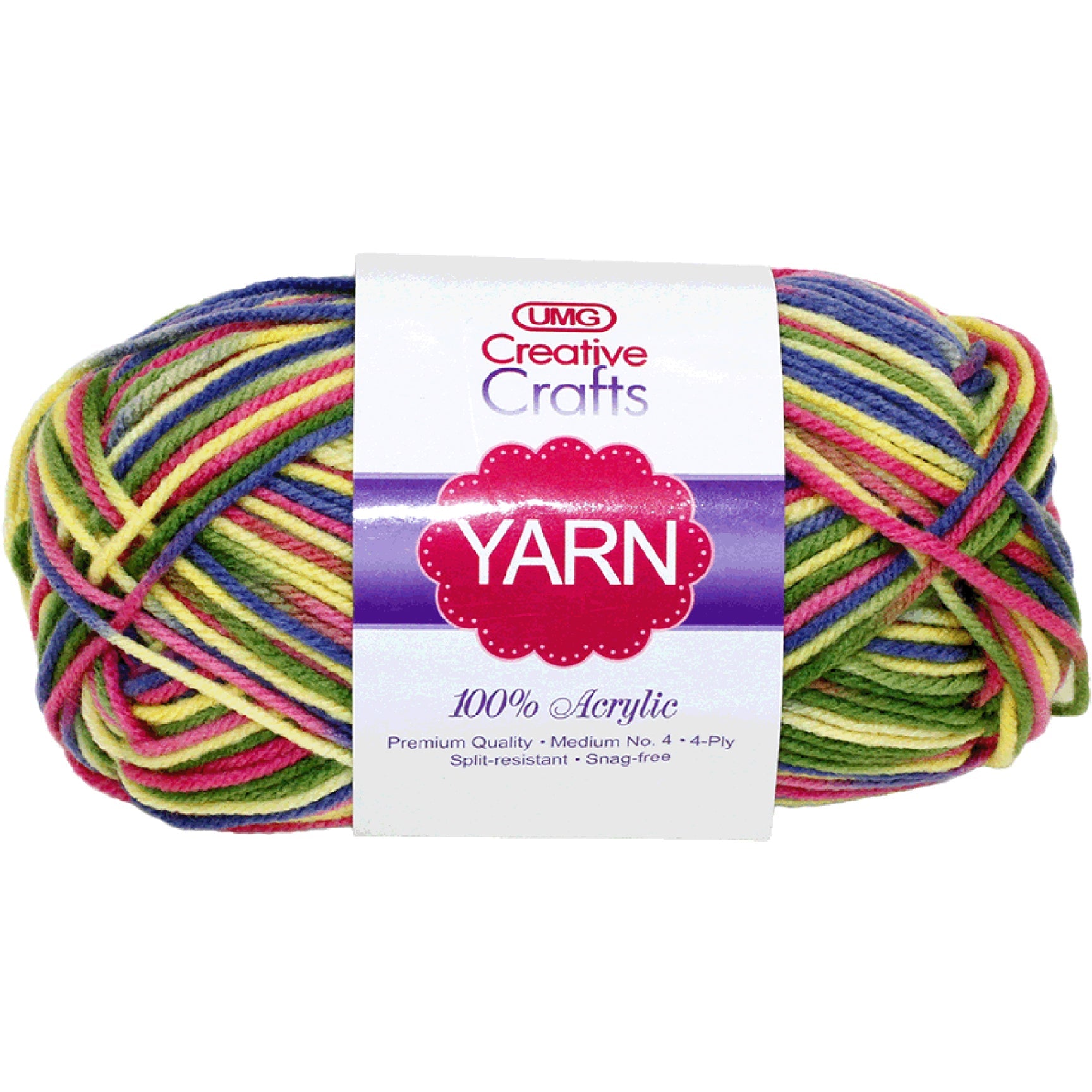 YARN, ACRYLIC MULTICOLOR (PIXIE DUST) 2OZ #4 MD 4-STRA