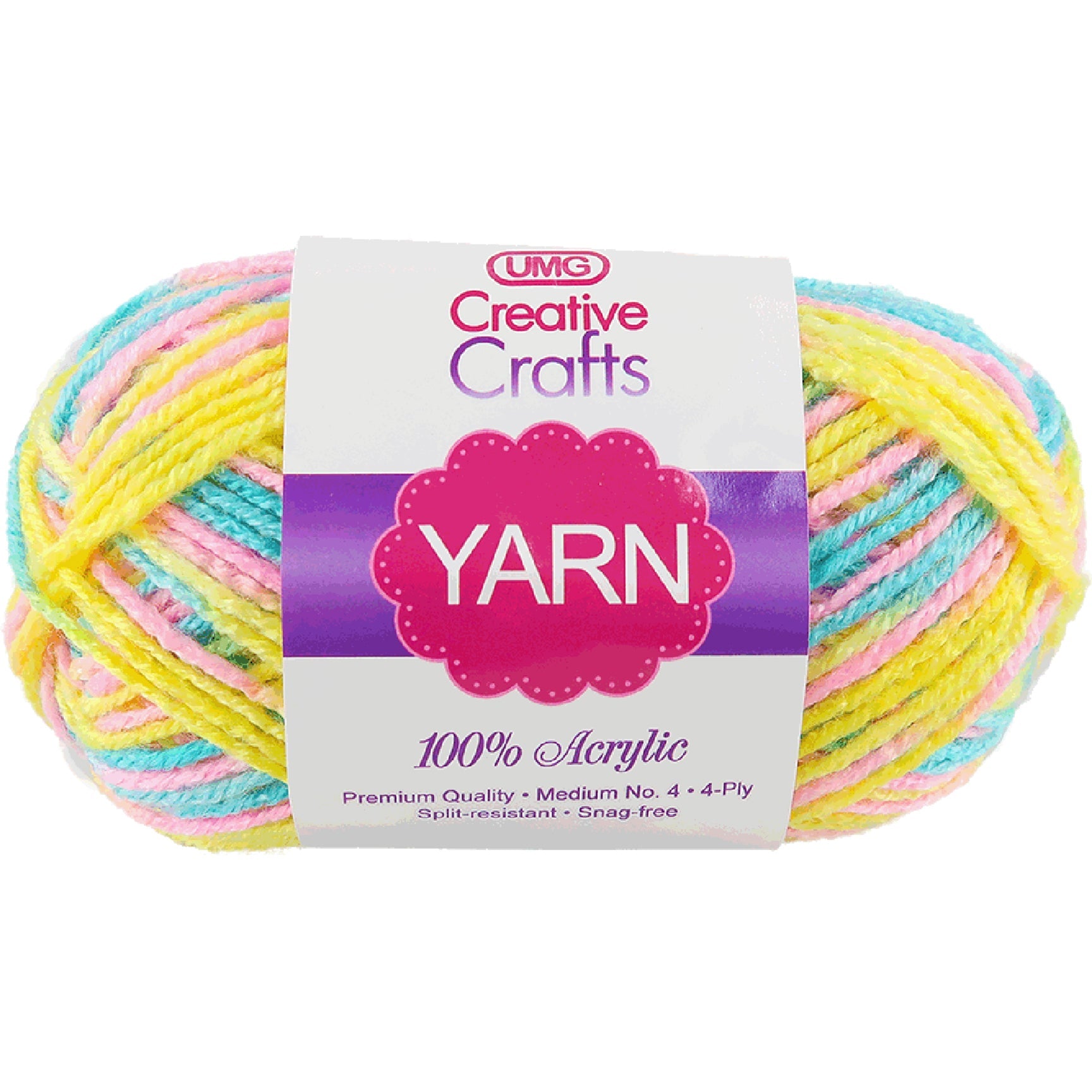 YARN, ACRYLIC MULTICOLOR (CANDY) 2OZ #4 MD 4-STRAND