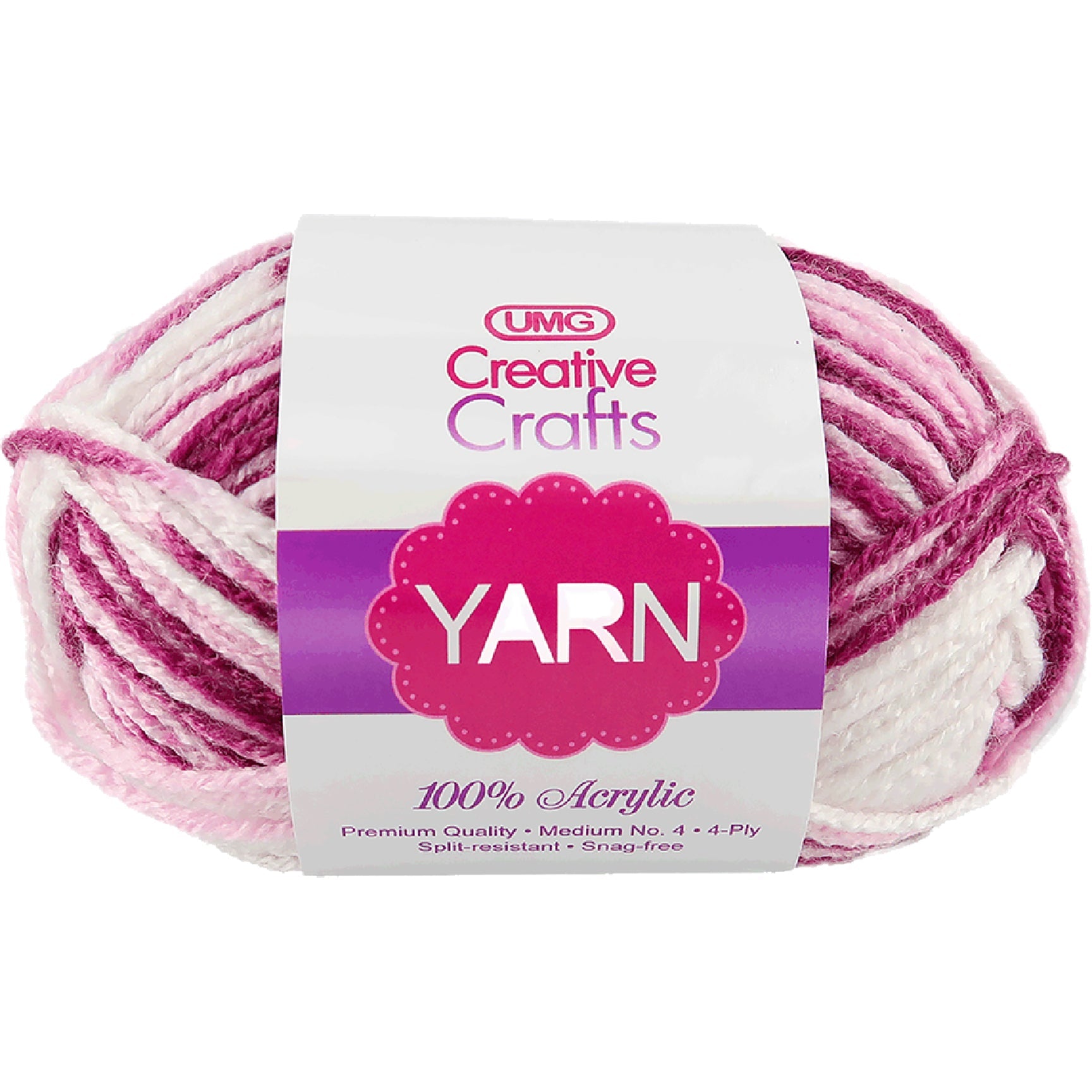 YARN, ACRYLIC MULTICOLOR (ROSE) 2OZ #4 MD 4-STRAND