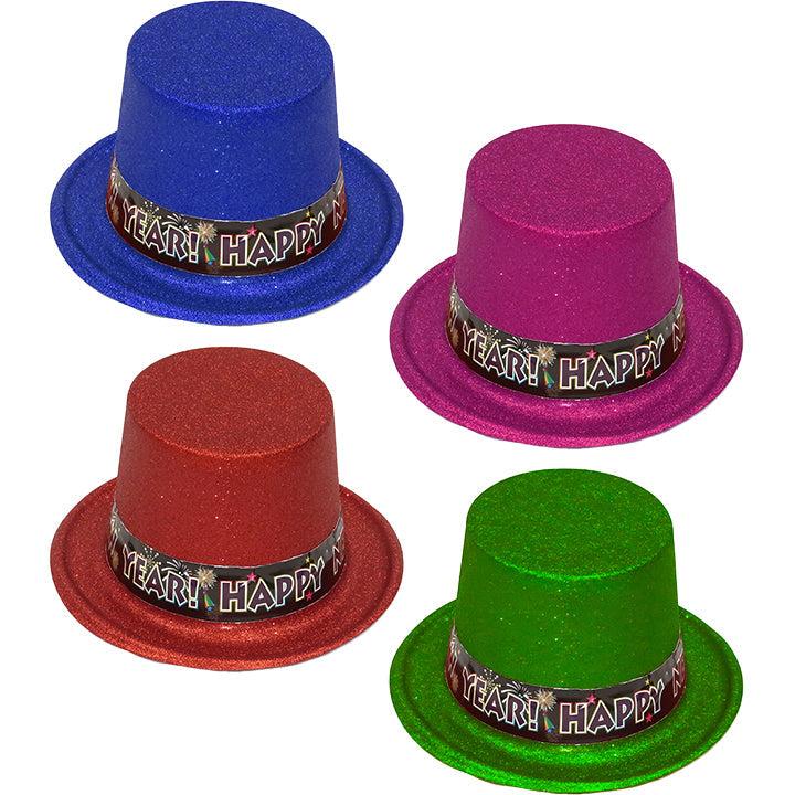 HAT GLITTER "HAPPY NEW YEAR" BAND; ASSTD COLORS