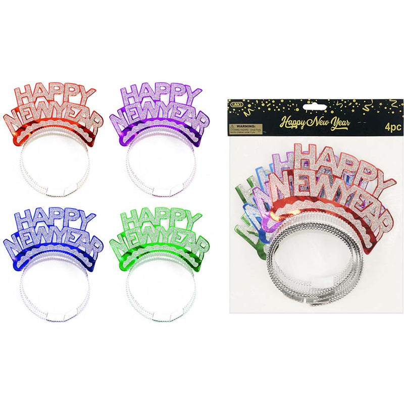 TIARA "NEW YEAR"  COLOR ASSTD; 4PCS