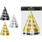 CONE HAT "HAPPY NEW YR"  BLK&GLD; 3PCS