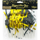 FRINGE BLOWOUT "HAPPY NEW YR" BLK&GOLD; 10PCS