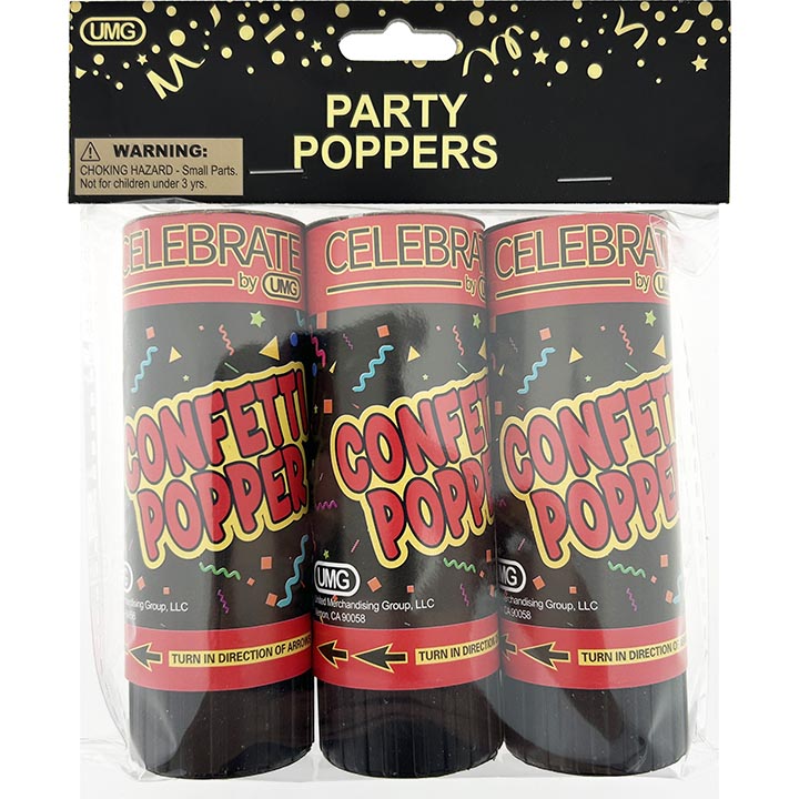 CONFETTI POPPERS; 3PCS