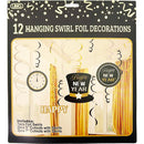 HANGING DÉCOR SWIRL FOIL 12PCS