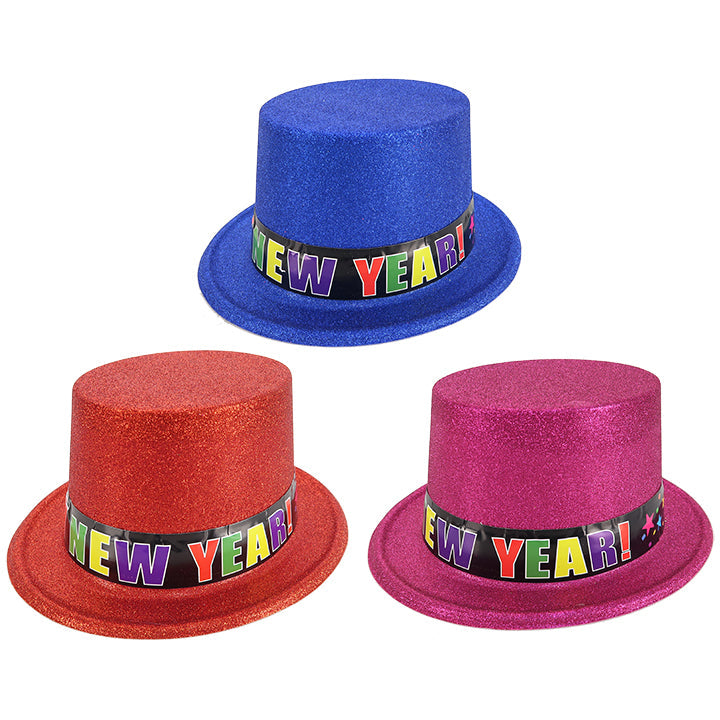 HAPPY NEW YEAR MULTICOLOR HAT RED/PUR/BLU