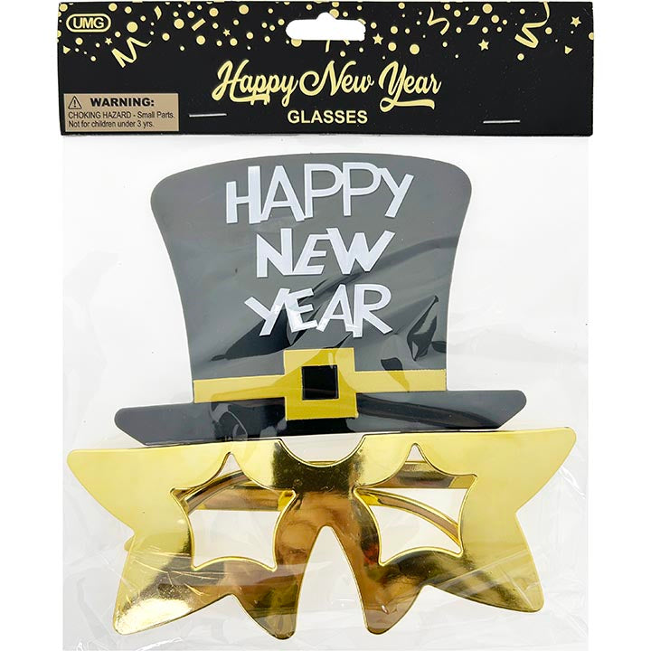 HAPPY NEW YEAR STAR GLASSES LIGHT GOLD