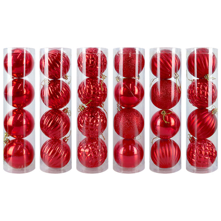 BALL TUBE 7CM X 4PC RED