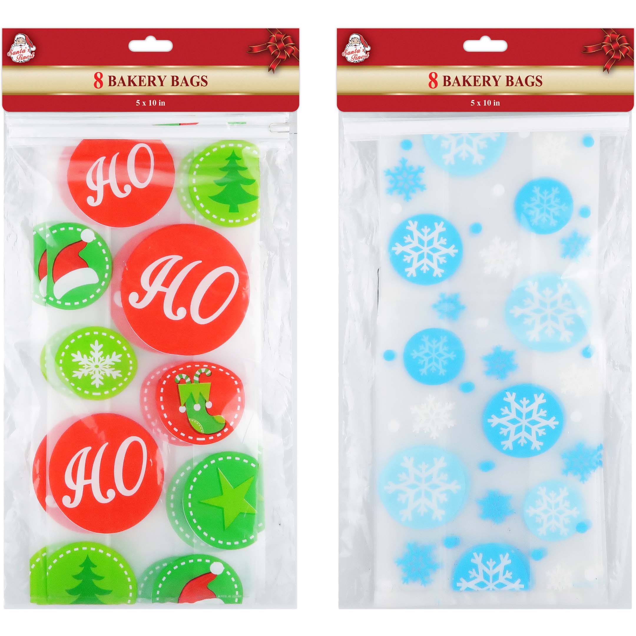 BAKERY BAGS FRSTD 10*5IN 8PC 2ASSTD