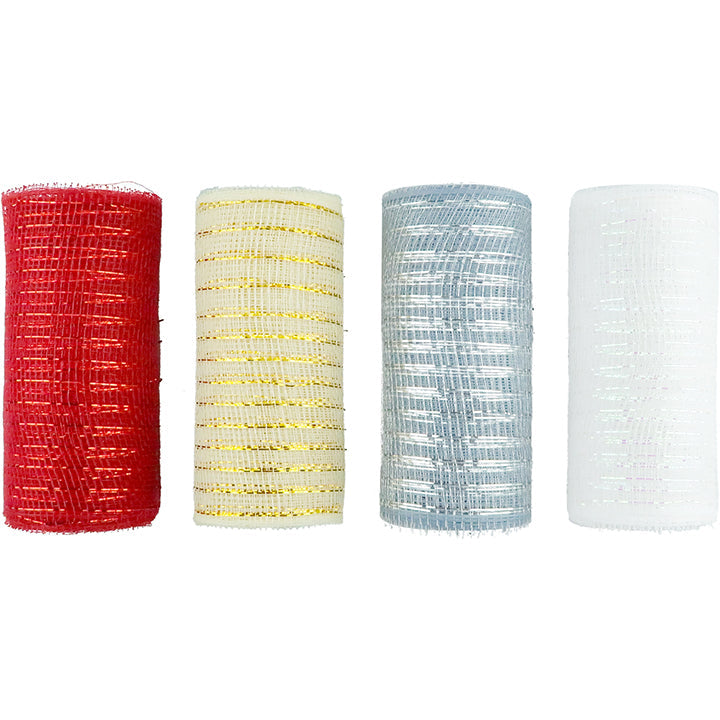 MESH THIN TINSEL STRIPE 6IN*15FT 4ASTD