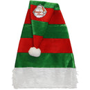 SANTA HAT VELVET STRIPE RED& GREEN