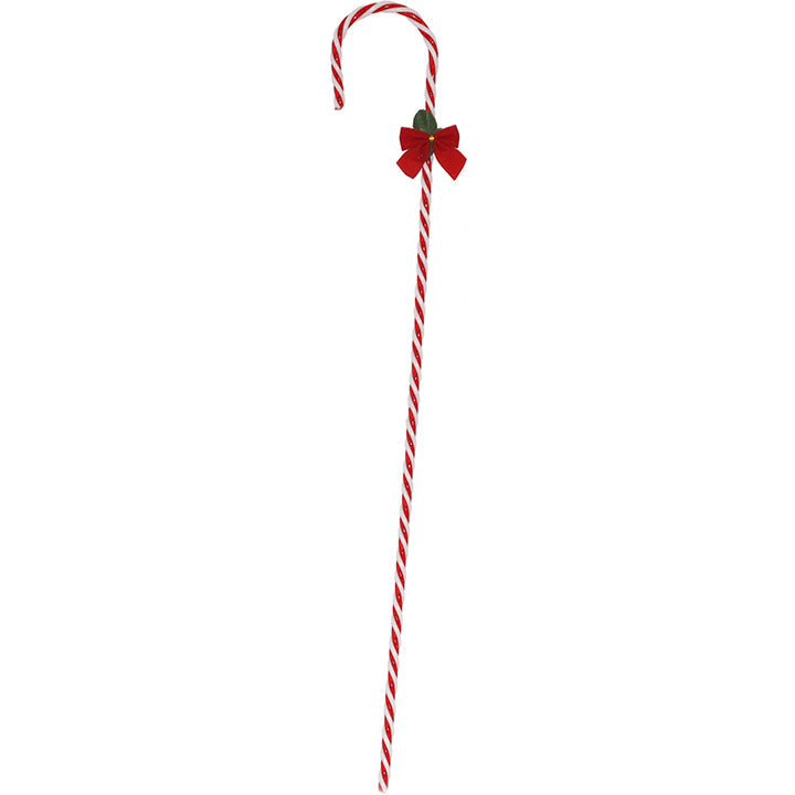 CANDY CANE 31IN W/ BOW; RED/WHITE