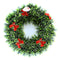 WREATH M GREEN W/VELVET BOWS