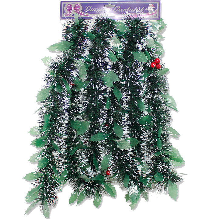 GARLAND HOLY LEAVES 9FT GREEN