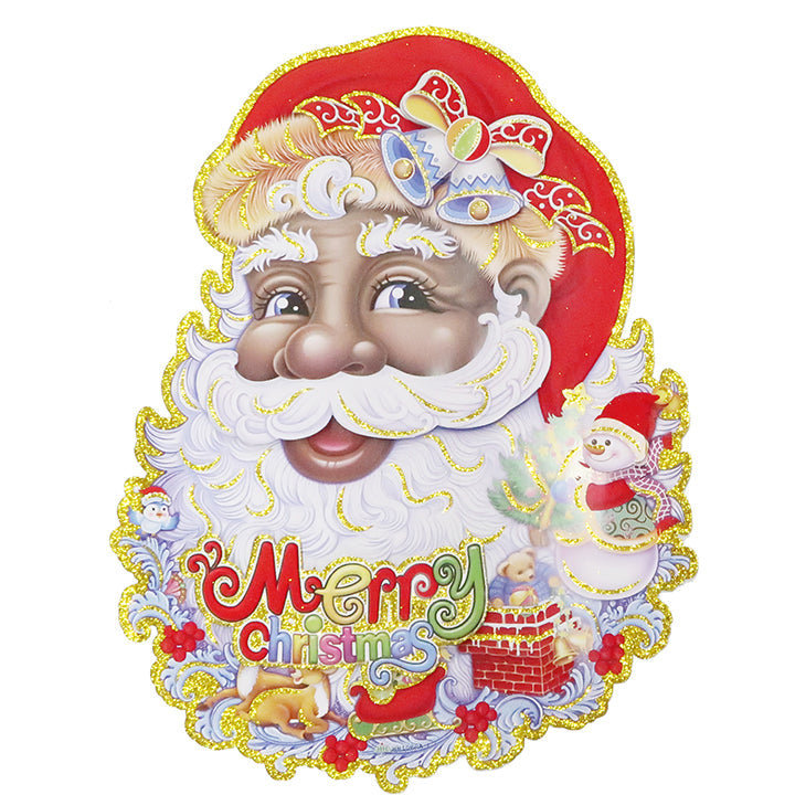 PAPER PLAQUE 3D SANTA(ENG) 21x19IN