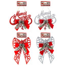 MERRY XMAS/BOW DECOR 1PC 2ASSTD WHR