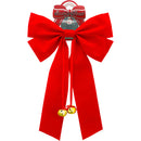 BOW VELVET W/ 2 METAL BELLS (12/PK)