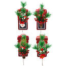 CHRISTMAS PICK SANTA/FLOWER DECOR 4ASTD