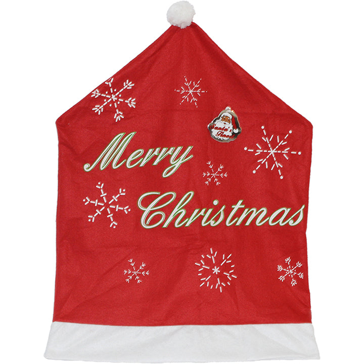 CHAIR COVER W/ MERRY CHRISTMAS PRINT