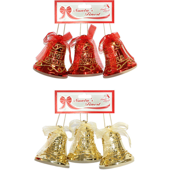 BELL MERRY CHRISTMAS 8CM 3PC TR