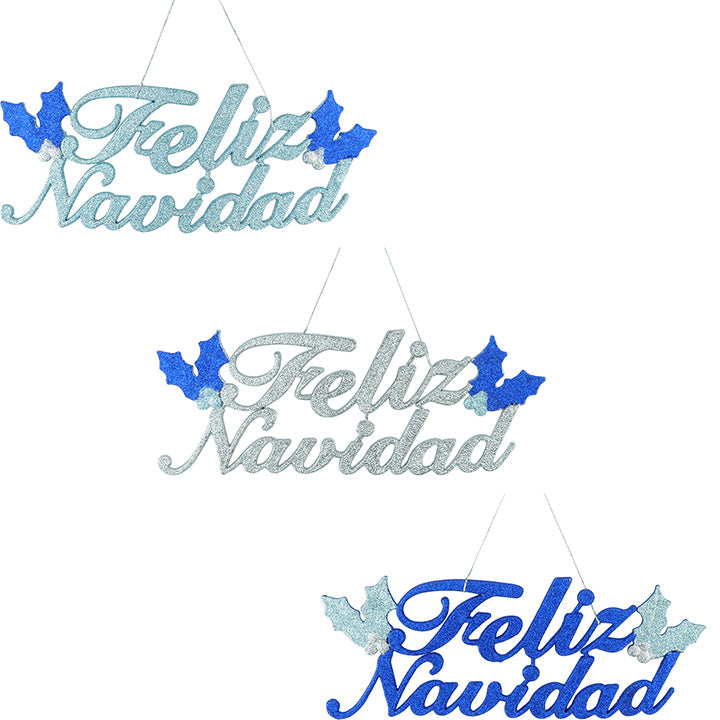 FELIZ NAVIDAD GLITTER 31.5x12.5CM WL