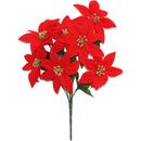 POINSETTIA SHORT STEM 7BR 27CM 7FLx11CM RED