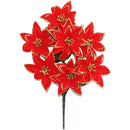 POINSETTIA 7BR 29CM 7FL RED GLITTER EDGE