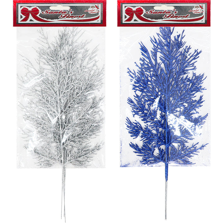 CHRISTMAS BRANCH 3PC BL&SILVER