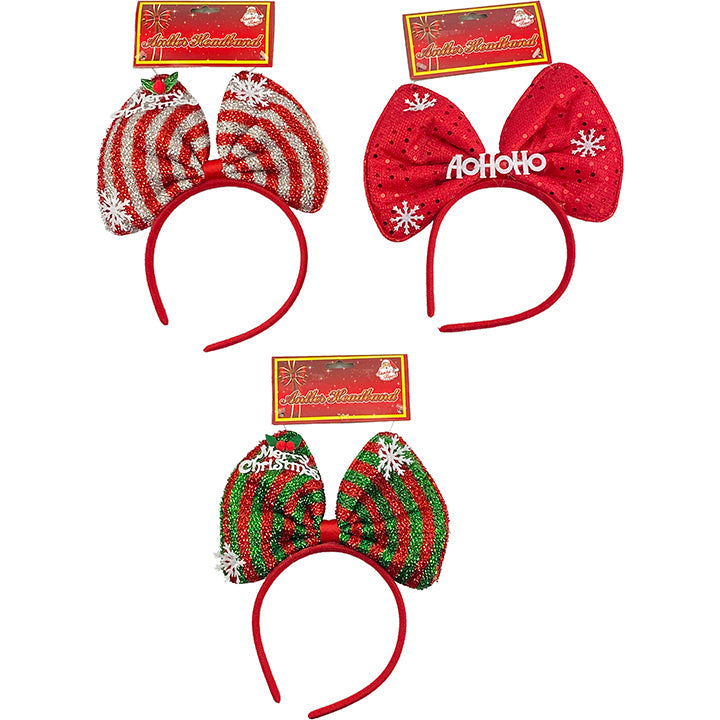 BOW HEADBAND 3 ASSORTED