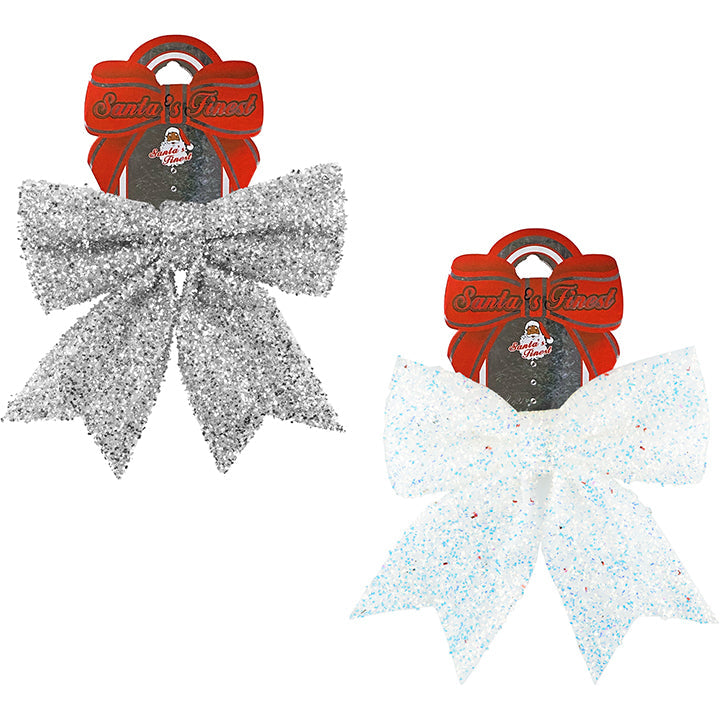 BOW GLITTER MD SILVER