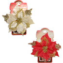 POINSETTIA CLIP 23CM RED