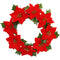 POINSETTIA WREATH 34CM; 13CM 8FL RED