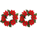 CANDLE RING POINSETTIA 9CM DIA 6FL 6LV