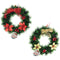 WREATH W/ BOW/BERRIES & POINSETTIAS SMALL 2ASSTD