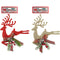 REINDEER W/ BOW DECOR 24X25CM 1PC TRD