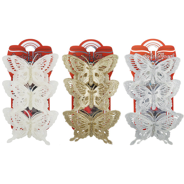 BUTTERFLY CLIPS 2-WINGS 3PC SCH