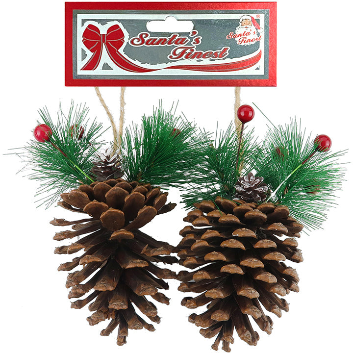 PINE CONE ORNAMENT 9CM 2PCS