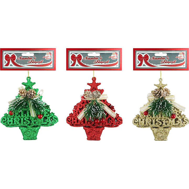 CHRISTMAS TREE ENGRAVED DECOR 1PC TRD